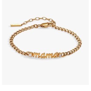 Gold Tone ‘Mama' Necklace with Crystal Accents